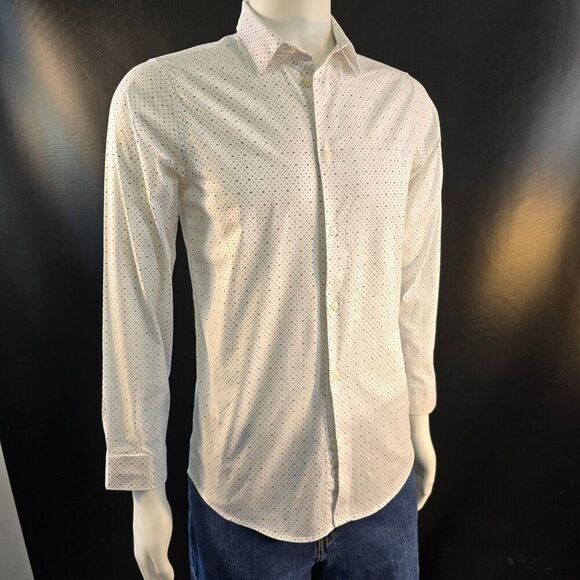 Calvin Klein CK Logo Print Pattern Boys Shirt Sz 20 Slim Fit Stretch Button Up - Picture 4 of 9